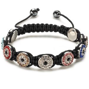 Kalifano Crystal Evil Eye Shamballa Bracelet